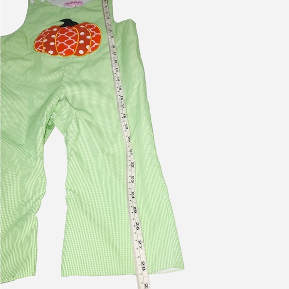 The Smocked Shop Falll Pumpkin Overalls - Picture 6 of 8
